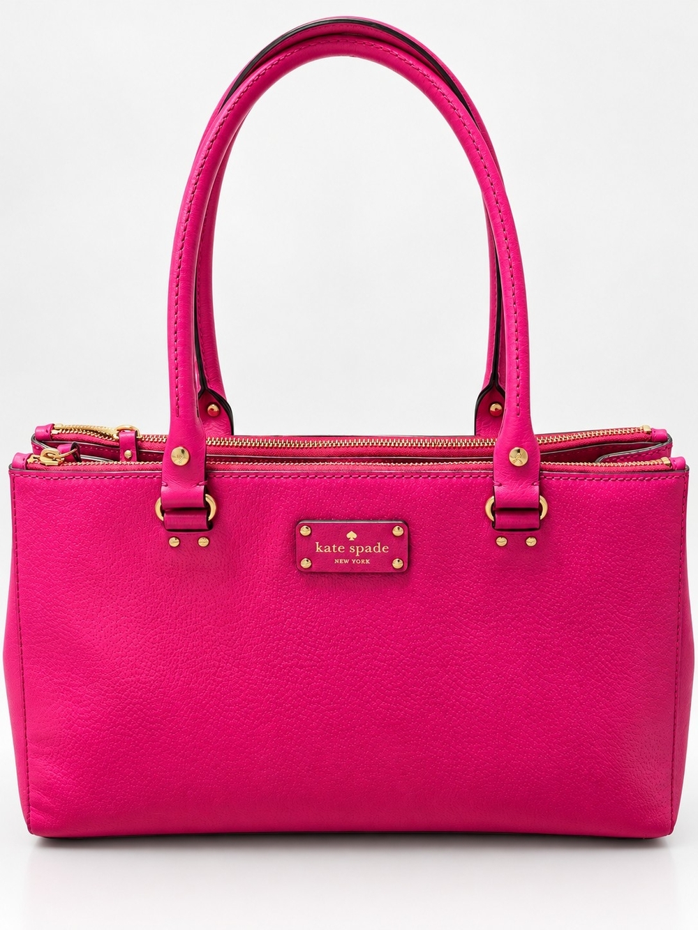 Kate Spade New York Hot Pink Leather Triple Compartment Satchel - Picture 2 of 15
